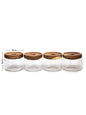 Bundle of Vianna Acacia Lid Spice Jars 3.5" Wide (90mm), (8.5 oz, 15 oz, 25 oz, 32 oz) Spice Containers, Acacia Lid Jars