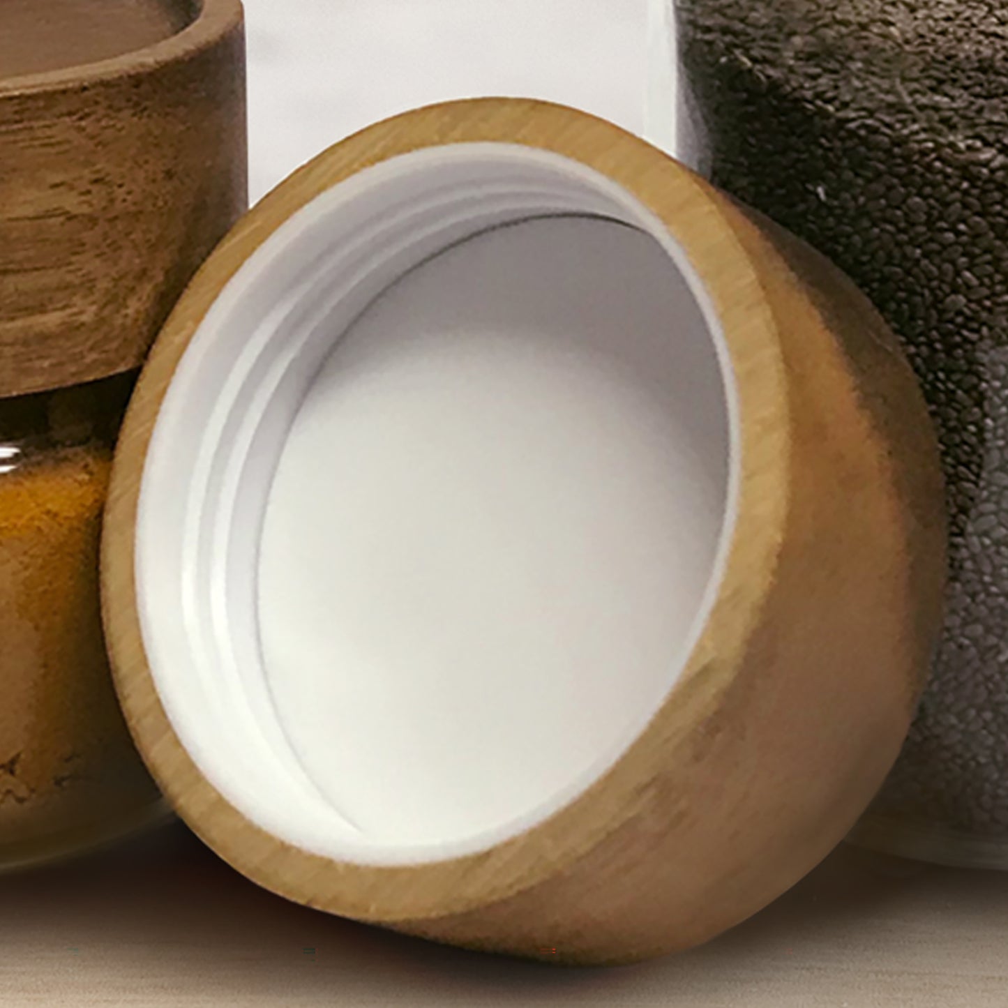 Round Jar (9 oz unit) Acacia Screw Lid