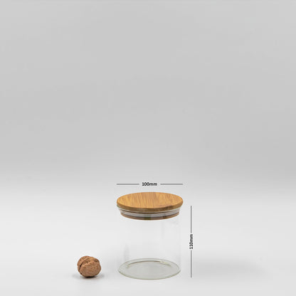 Units Of Round Bamboo Lid Jars (27 oz, 40 oz, 50 oz, 77 oz, 100 oz), Pasta Container,  Flour Container, Cereal Container