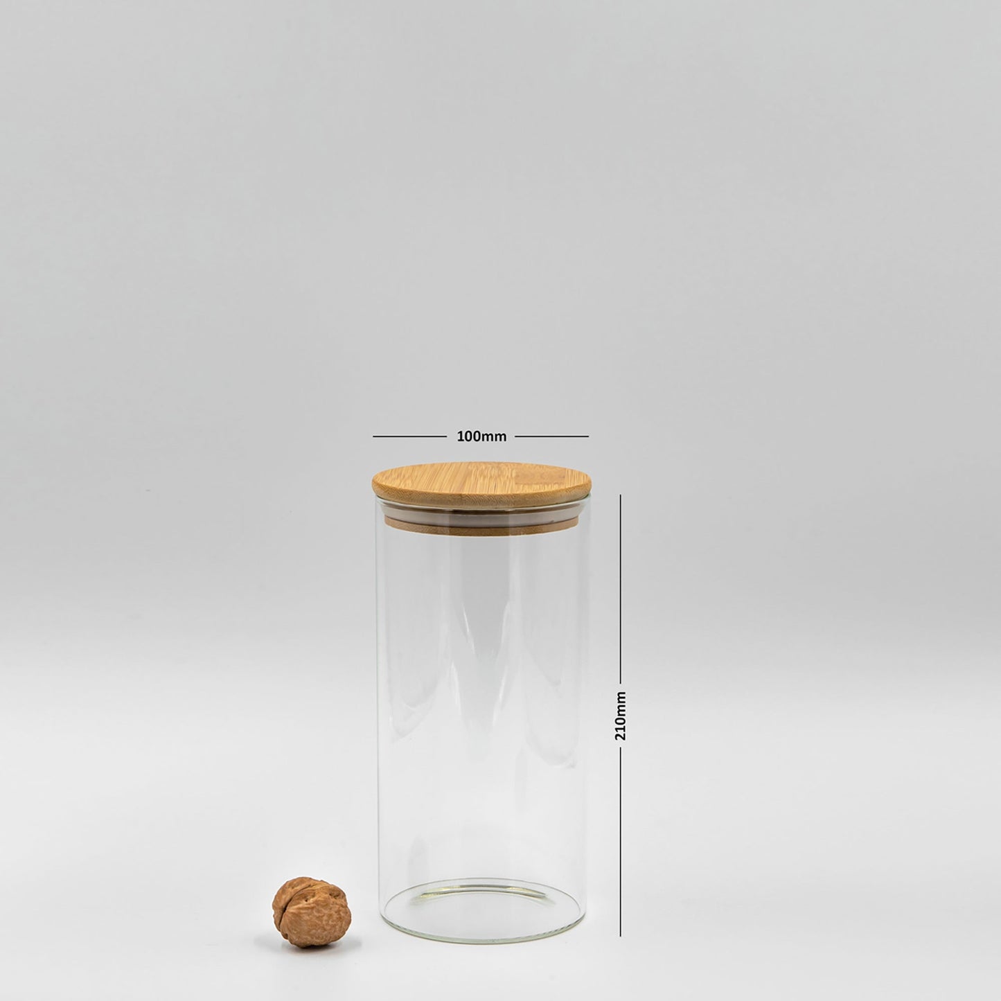 Units Of Round Bamboo Lid Jars (27 oz, 40 oz, 50 oz, 77 oz, 100 oz), Pasta Container,  Flour Container, Cereal Container