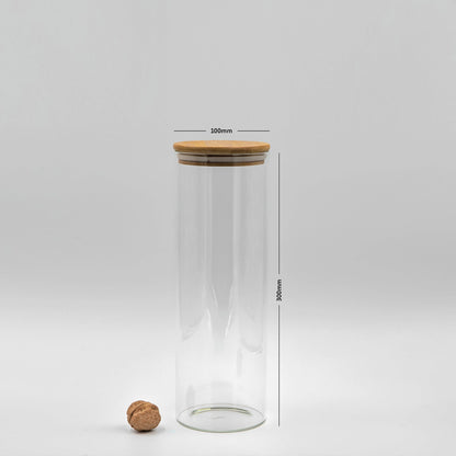Units Of Round Bamboo Lid Jars (27 oz, 40 oz, 50 oz, 77 oz, 100 oz), Pasta Container,  Flour Container, Cereal Container