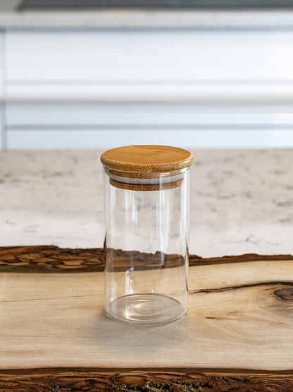 Units of Round Bamboo Spice Jars (2.5" Wide), Jars for Spices (8.5 oz, 10 oz, 12 oz, 15 oz), Airtight Containers