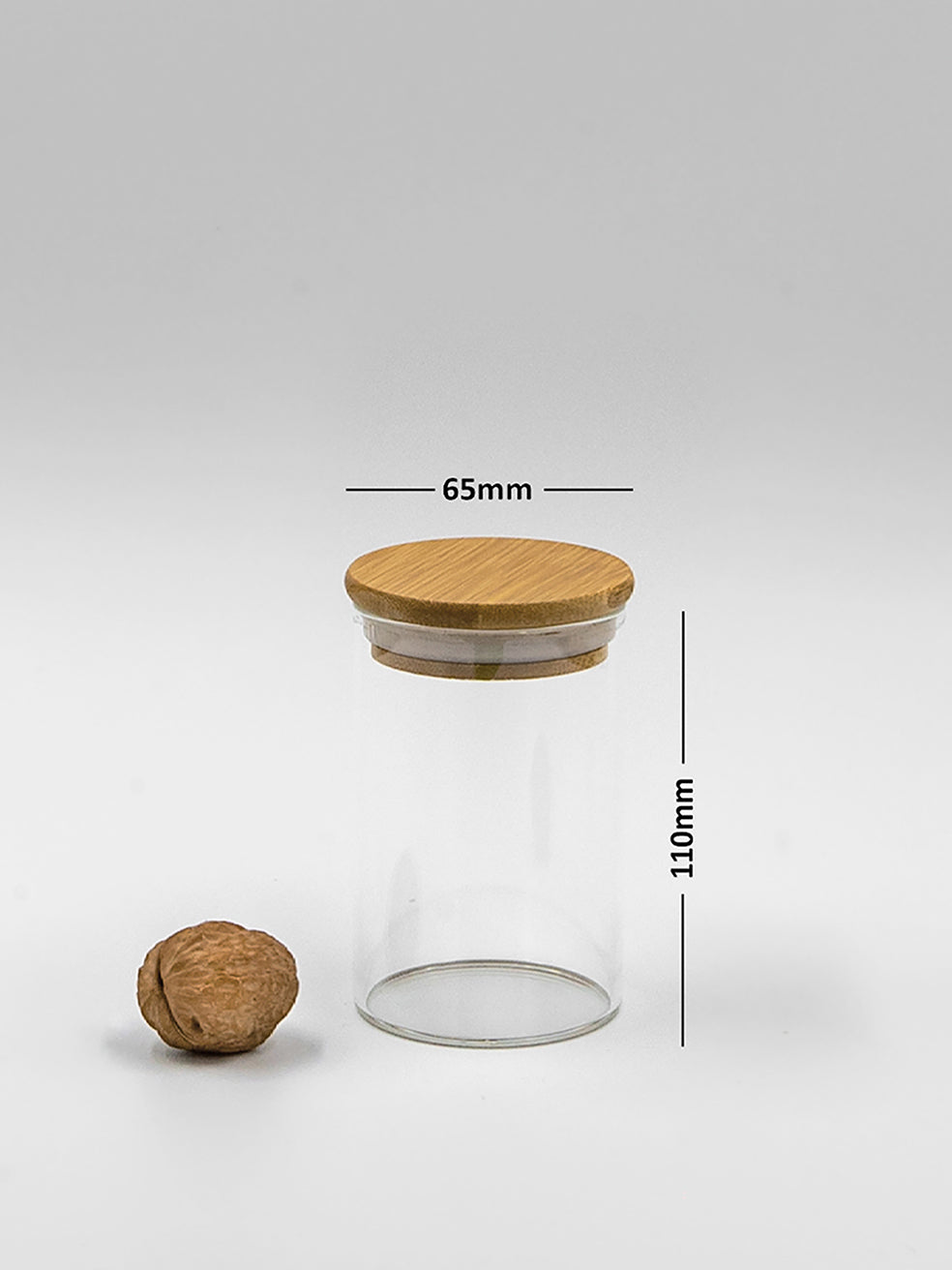 Units of Round Bamboo Spice Jars (2.5" Wide), Jars for Spices (8.5 oz, 10 oz, 12 oz, 15 oz), Airtight Containers