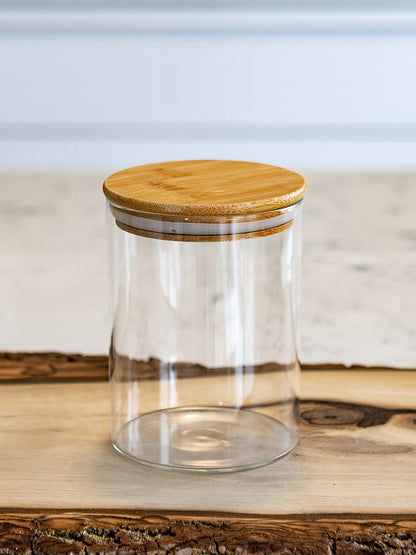 Units of Round Bamboo Lid Jars (17 oz, 27 oz, 32 oz), Airtight Container, Food Storage Container,