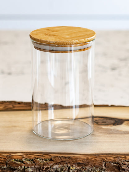 Units of Round Bamboo Lid Jars (17 oz, 27 oz, 32 oz), Airtight Container, Food Storage Container,