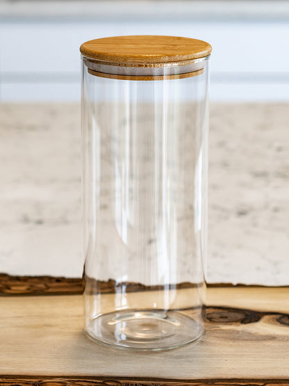 Units of Round Bamboo Lid Jars (17 oz, 27 oz, 32 oz), Airtight Container, Food Storage Container,