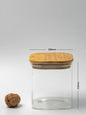 Units of Square Bamboo Jars (24 oz, 29 oz, 34 oz, 44 oz), Pantry Storage Containers, Flour Container, Cereal Container