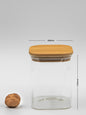 Units of Square Bamboo Jars (24 oz, 29 oz, 34 oz, 44 oz), Pantry Storage Containers, Flour Container, Cereal Container