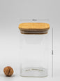 Units of Square Bamboo Jars (24 oz, 29 oz, 34 oz, 44 oz), Pantry Storage Containers, Flour Container, Cereal Container