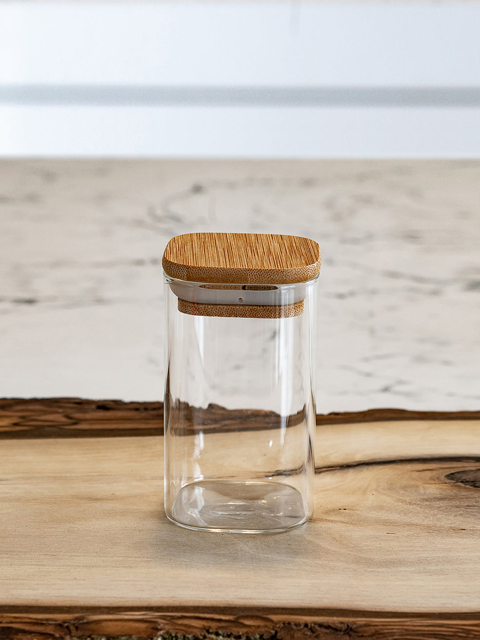 Units of Square Bamboo Lid Jars 2.5" wide (6 oz, 7.5 oz, 11 oz, 13.5 oz, 16 oz), Food Containers, Jars for Spices