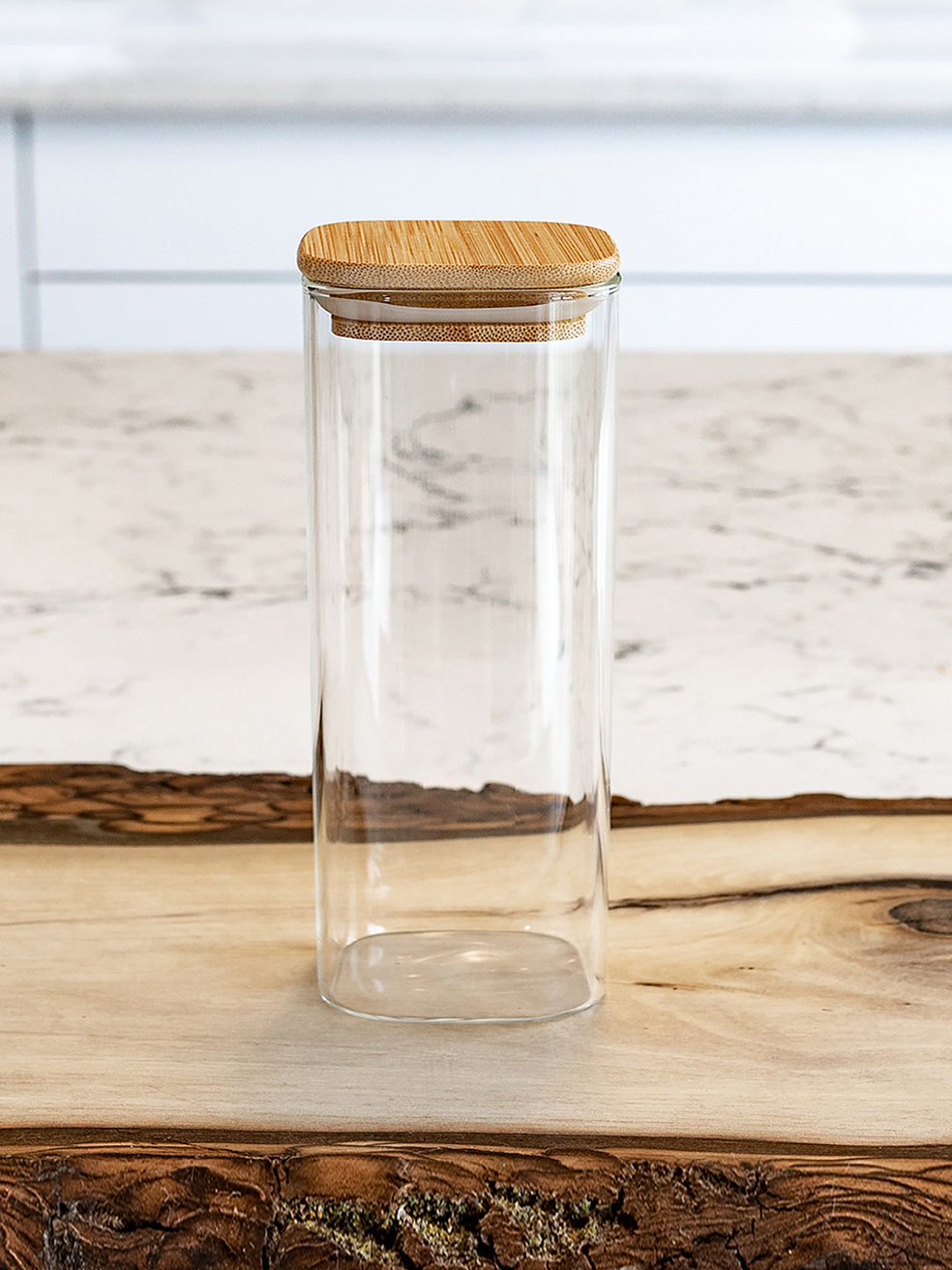 Units of Square Bamboo Lid Jars 2.5" wide (6 oz, 7.5 oz, 11 oz, 13.5 oz, 16 oz), Food Containers, Jars for Spices