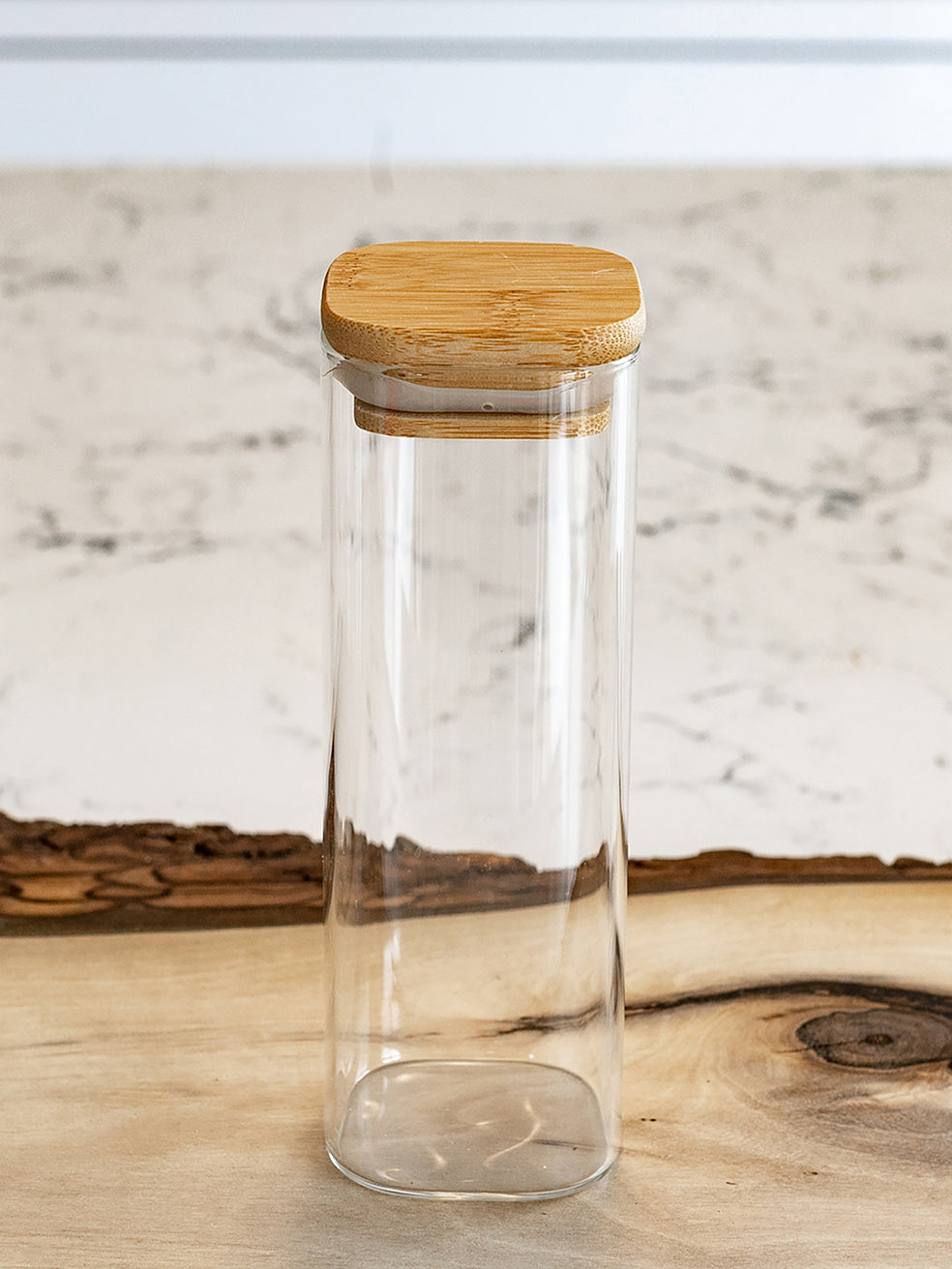 Units of Square Bamboo Lid Jars 2.5" wide (6 oz, 7.5 oz, 11 oz, 13.5 oz, 16 oz), Food Containers, Jars for Spices