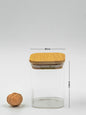Units of Square Bamboo Lid Jars (6.5 oz, 13.5 oz, 22 oz, 27 oz), Glass Jars with Bamboo Lids, Cereal Container