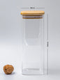 Units of Square Bamboo Lid Jars (6.5 oz, 13.5 oz, 22 oz, 27 oz), Glass Jars with Bamboo Lids, Cereal Container