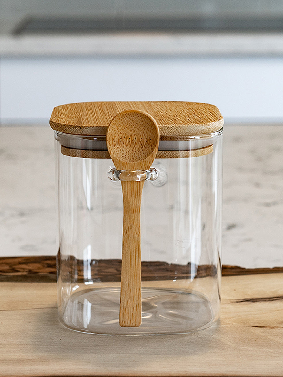 Units of Tea & Coffee Square Storage Jars (18.5 oz, 25 oz, 34 oz, 44 oz), Airtight Container, Food Containers, glass containers with lids