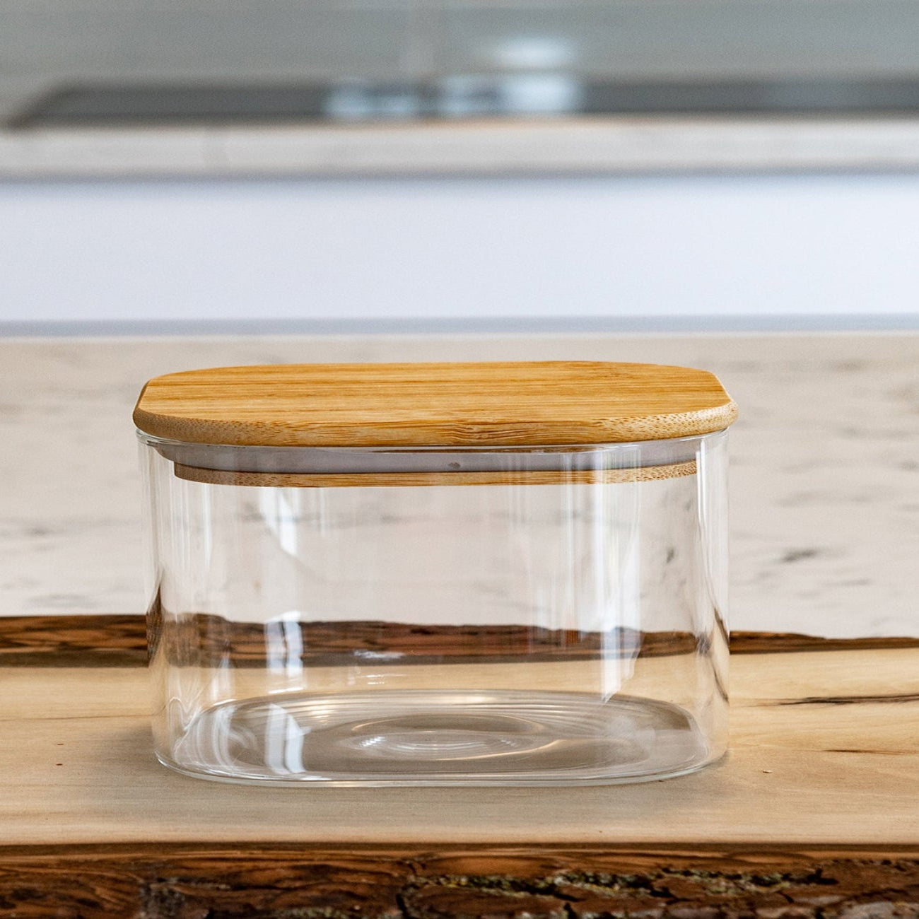 Square Jar (6 oz unit) Bamboo Lid