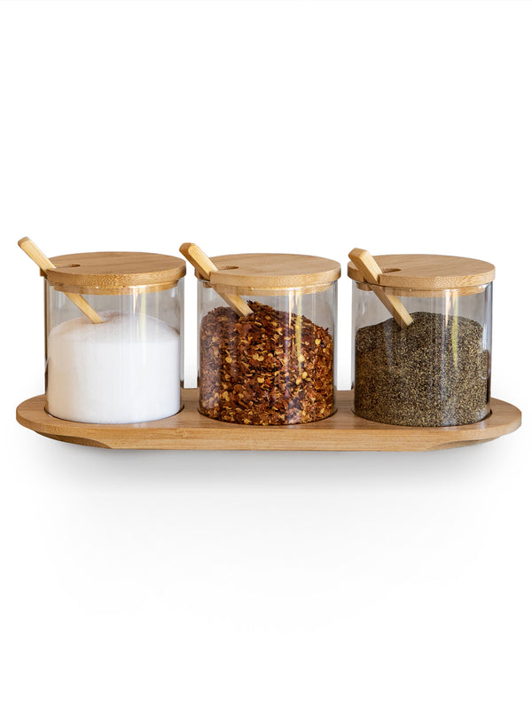 Rosy Spice jar Set, 12 oz Spice Jars with Bamboo Lids, Spice Jars