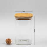 Square Bamboo Jars (24, 29, 34, 44 oz. ), Pantry Storage Containers, Flour Container, Cereal Container